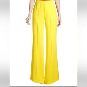 Alice + Olivia Bright Yellow Wide Leg Pants sz 2 flowy high waisted